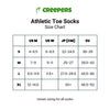Creepers merino running toe socks size chart