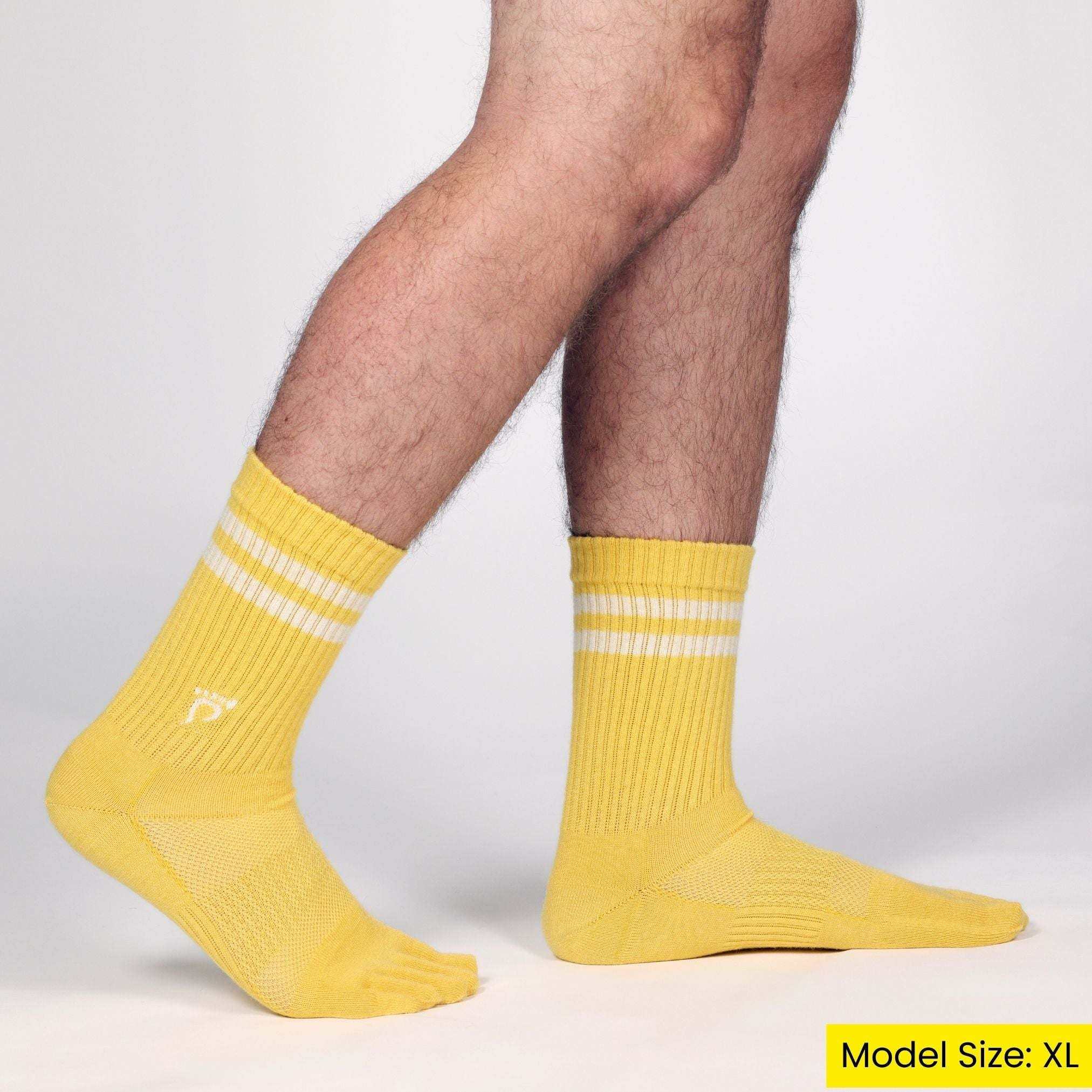 #4: YELLOW, Merino Toe Socks